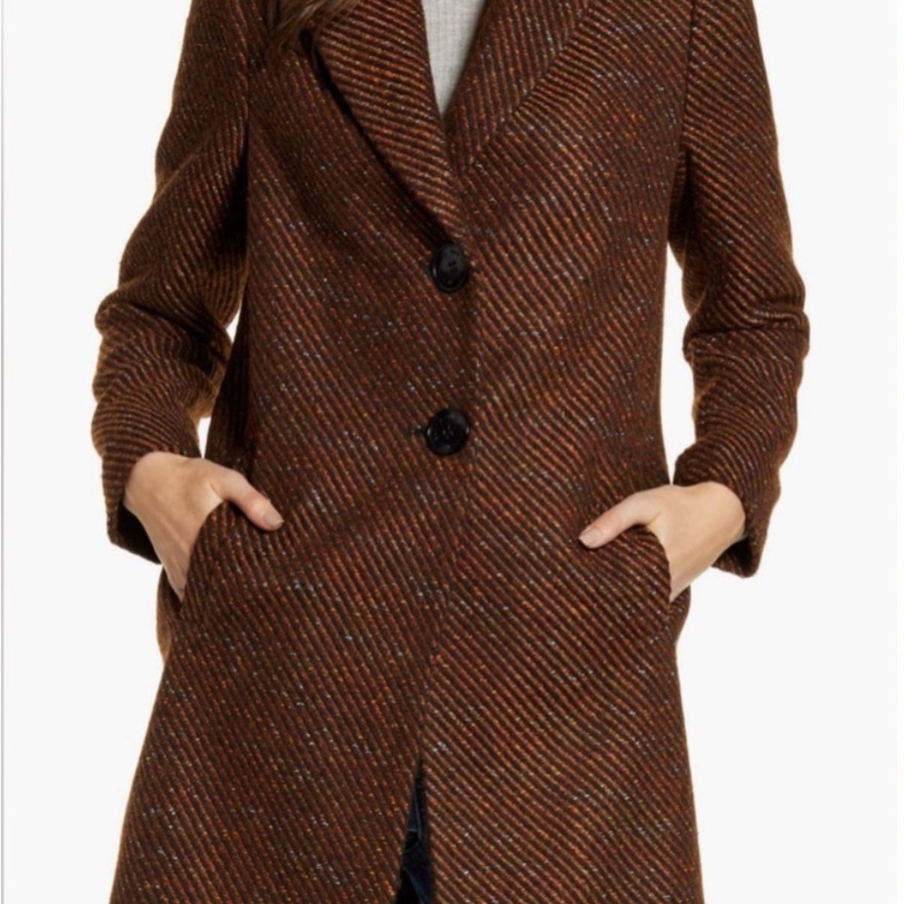 Sam Edelman Ribbed Tweed Car Coat